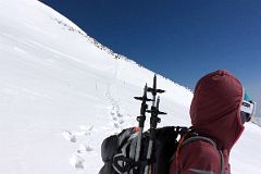 
The Steep Mount Elbrus West Peak Traverse And Climb Through The Rocks  Lead To The Summit Ridge
